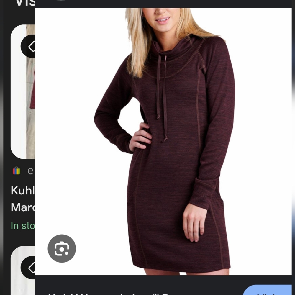The Kuhl Lea dress has a soft, heathered polyester / spandex blend Size Medium